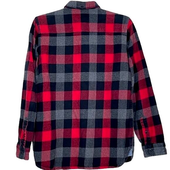 Madewell x Penfield Classic Slim Flannel warm cozy layers red black gray plaid - Picture 3 of 12
